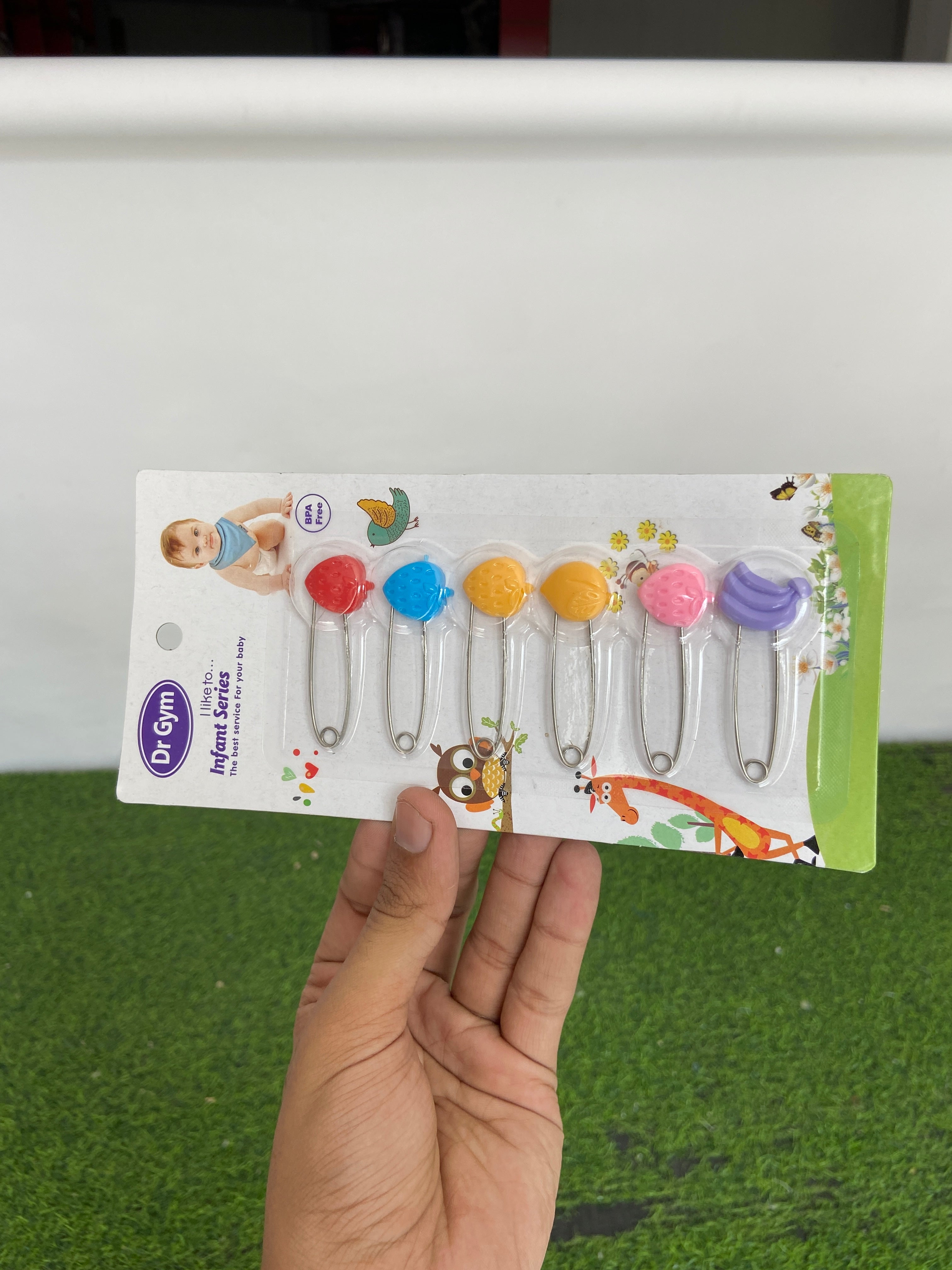 FE187-6 pieces baby safety pins - fruits
